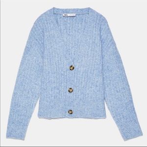 Zara blue cardigan with button S